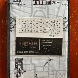 Kensie 2 Std Cotton Pillowcases LONDON Buckingham Palace, Big Ben, River Thames